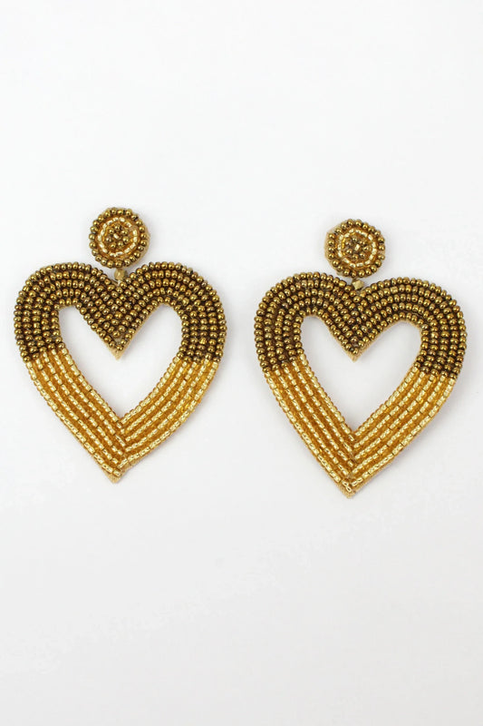 Pink Heart Two Tone Earrings