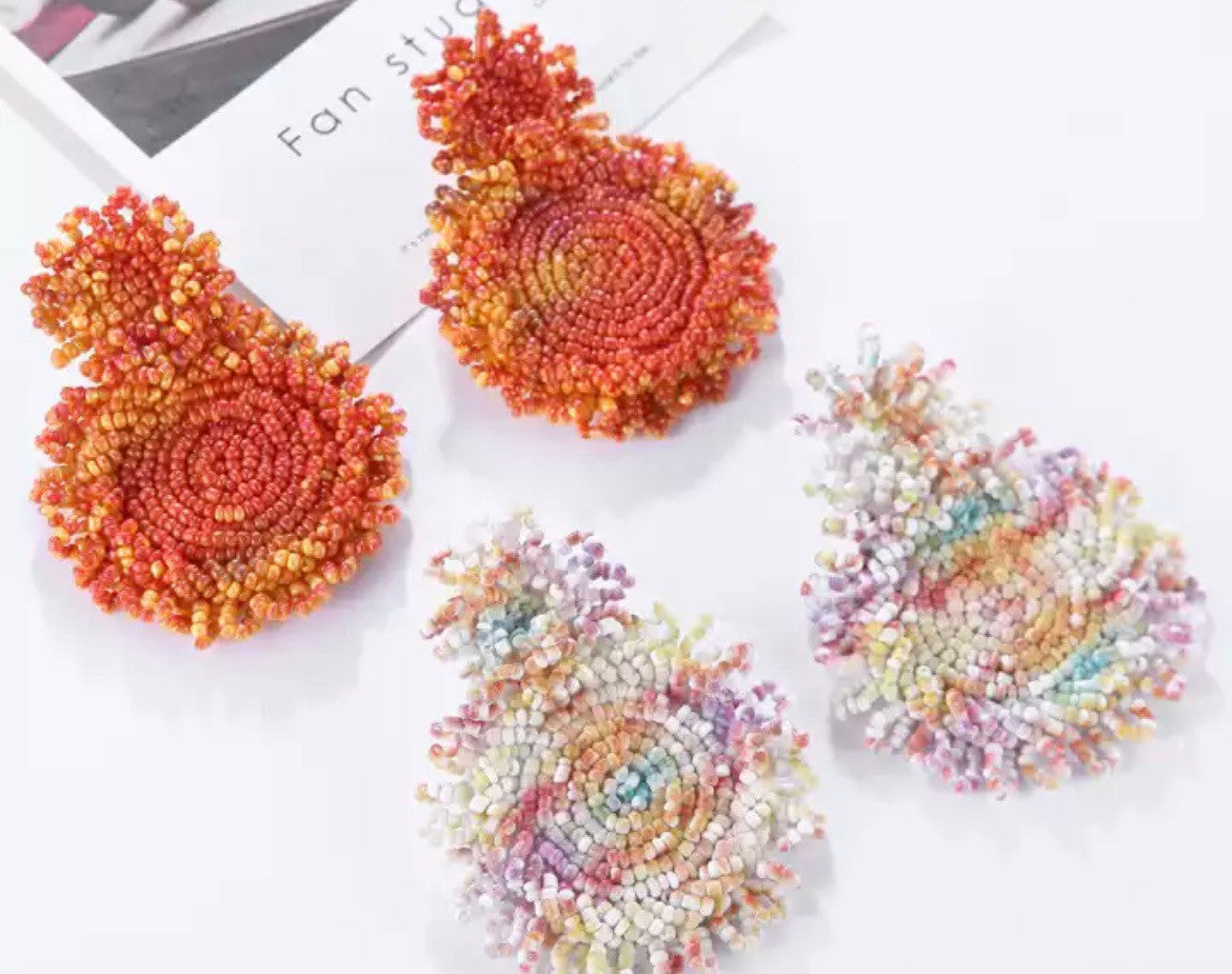 Honeymoon Round 2 Tiered Beaded Earrings