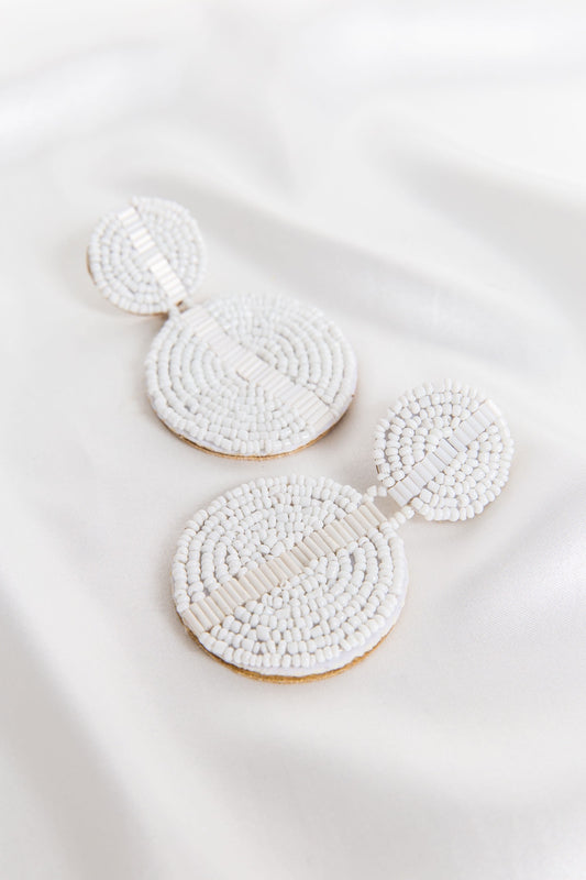 Holiday 2-Tiered Round Beaded Earrings in 4 Colour Ways