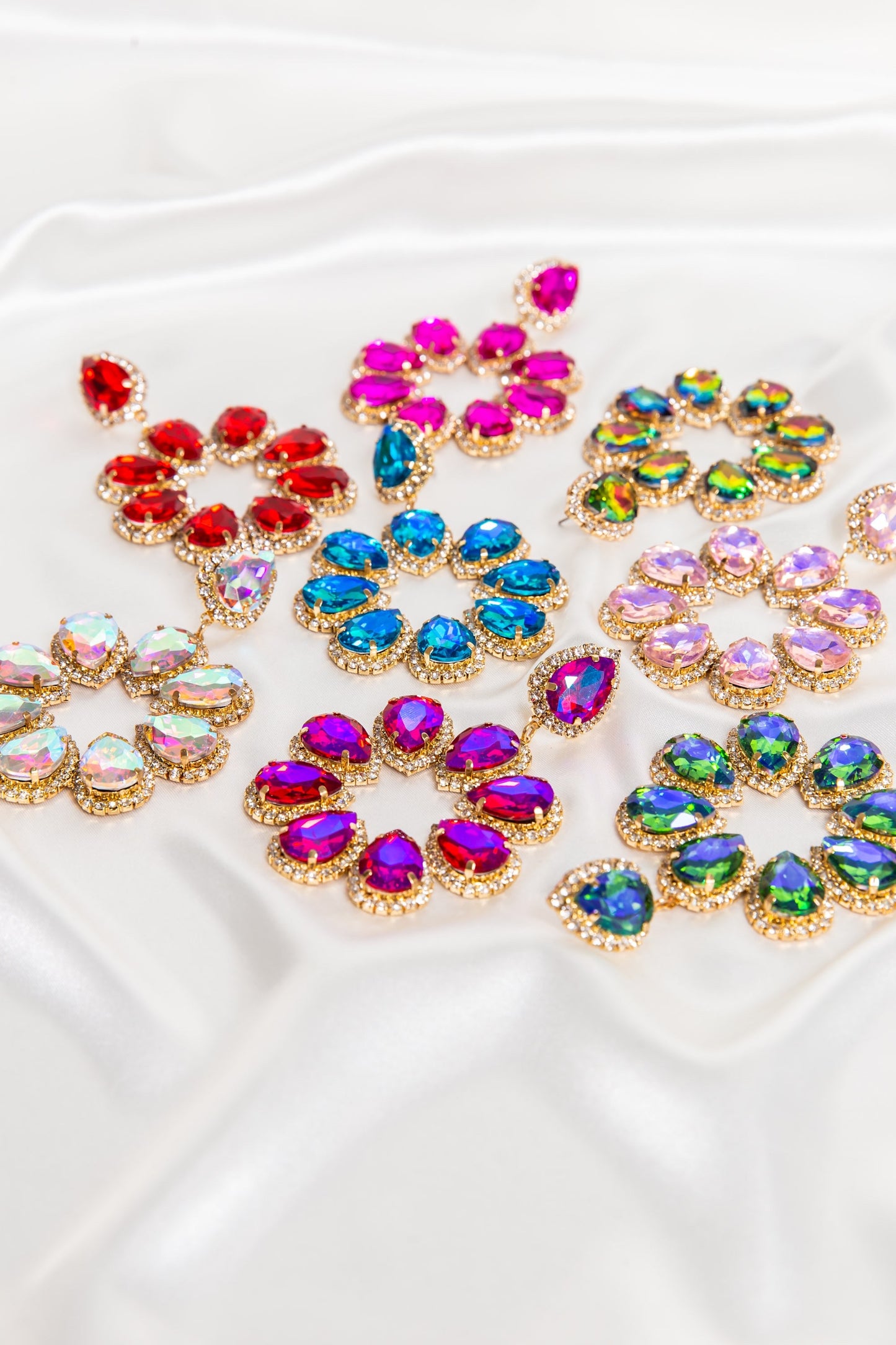 Rainbow 🌈 Oversized Flower Halo Earrings