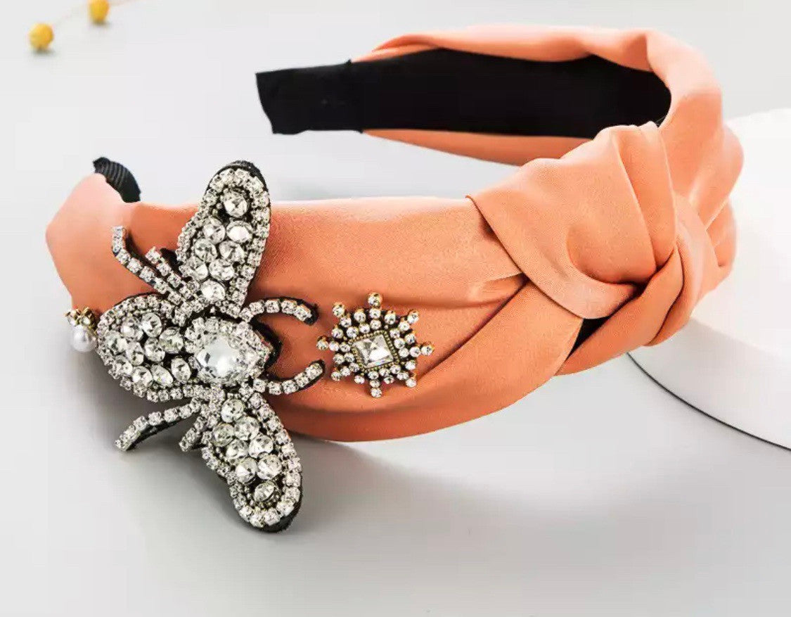 Crystal Queen Bee Knotted Headbands