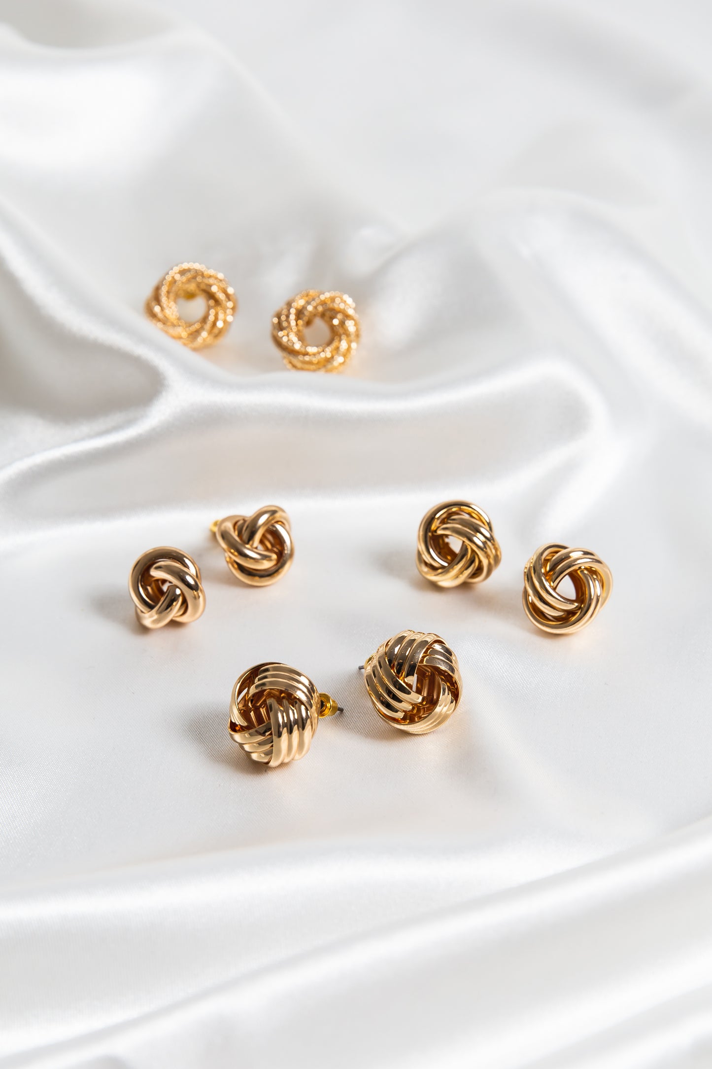 Gold Infinity Swirl Oversized Statement Stud Earrings