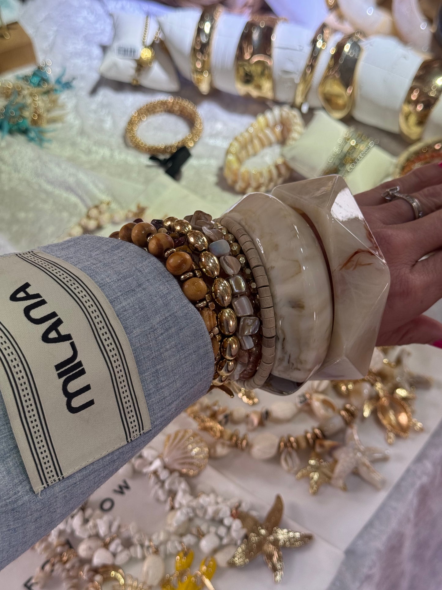 Slinky Shell Cuff Bracelet