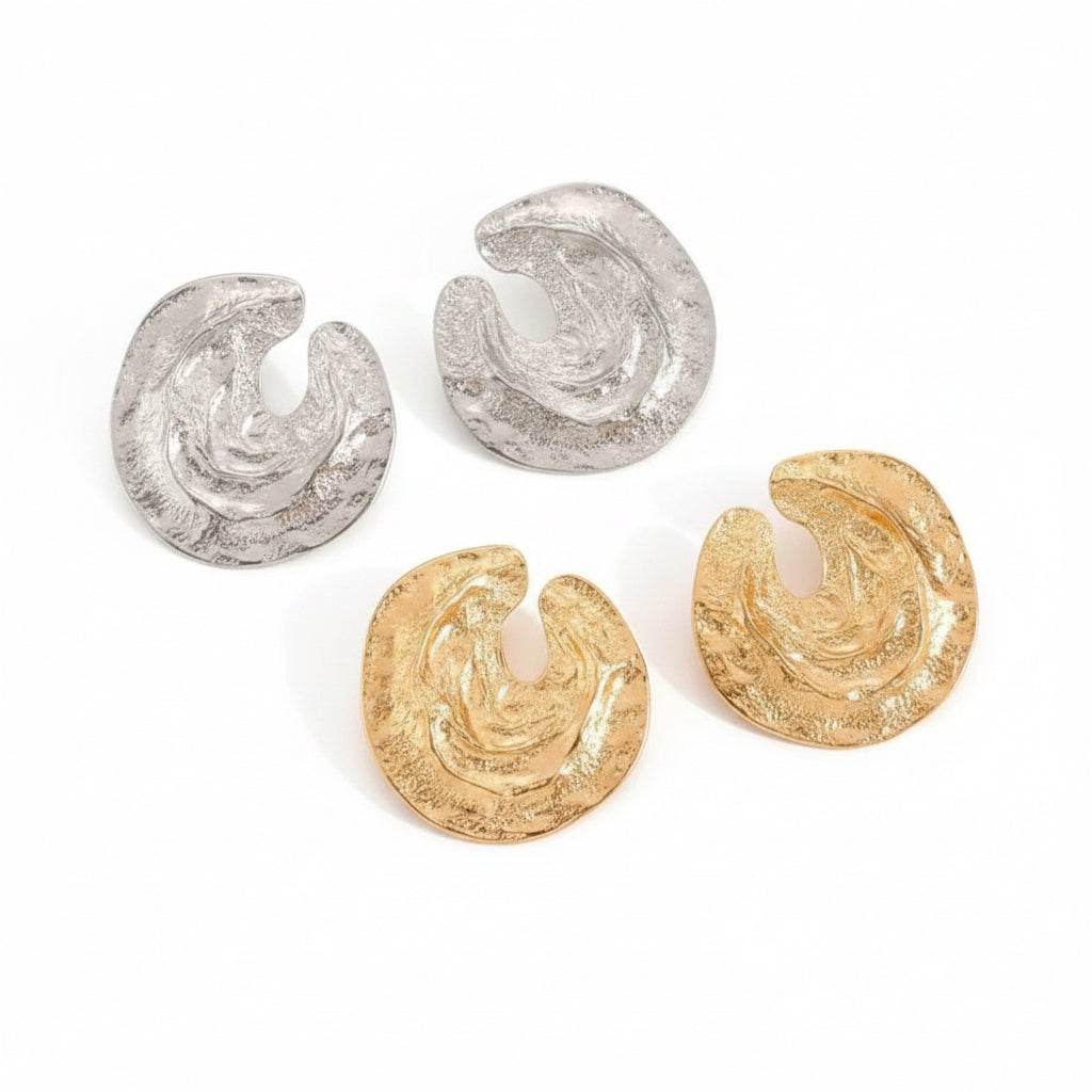 Hammered Disc Earrings