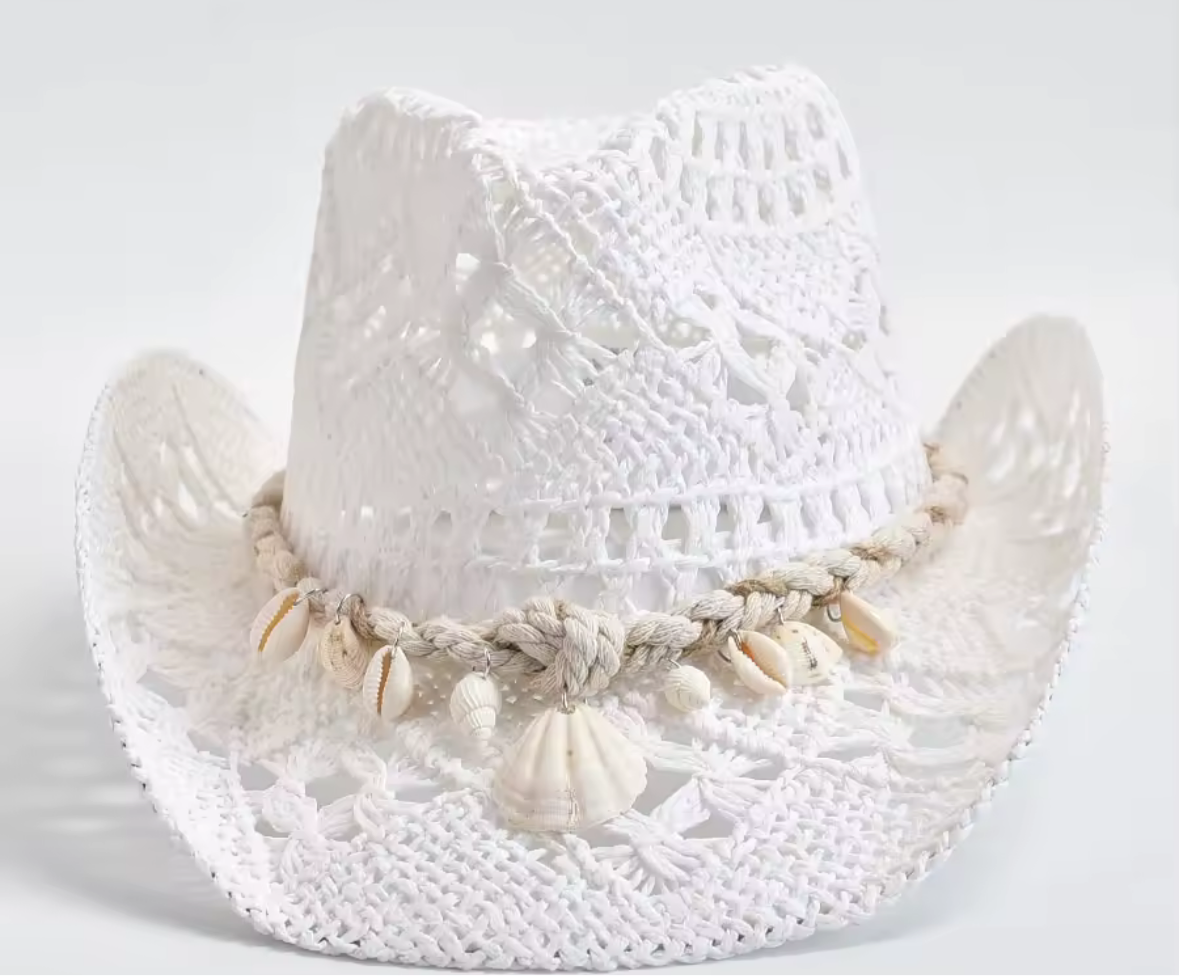 Christie Cowboy Hat in White & Tan