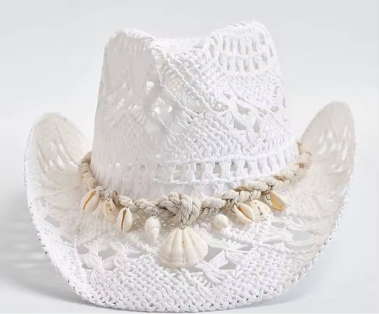 Christie Cowboy Hat in White & Tan