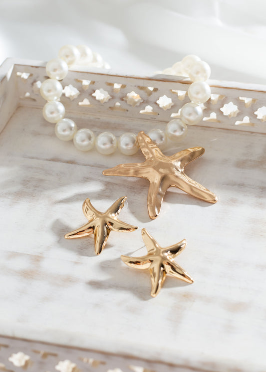 Beaded Starfish Necklace & Earring Sets