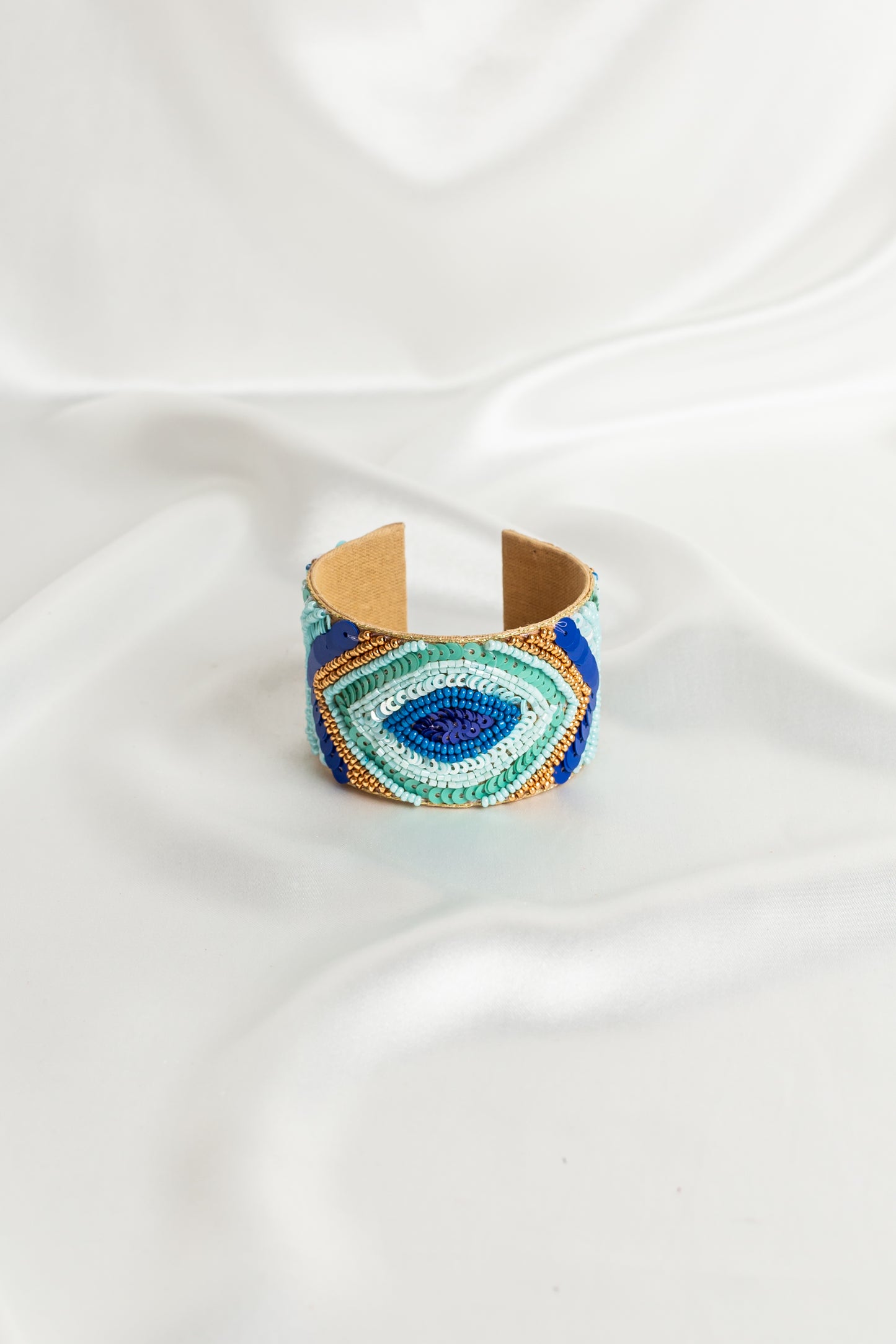 Lucky Eye Sequin & Beaded Cuffs