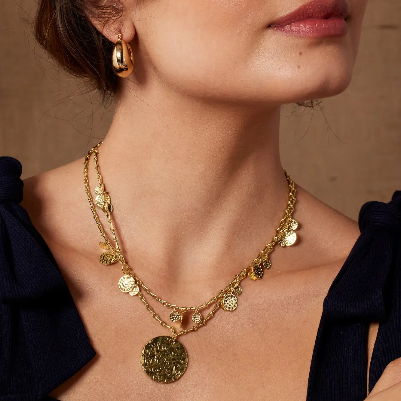 Ashiana - Spice Court Coin Gold Necklace