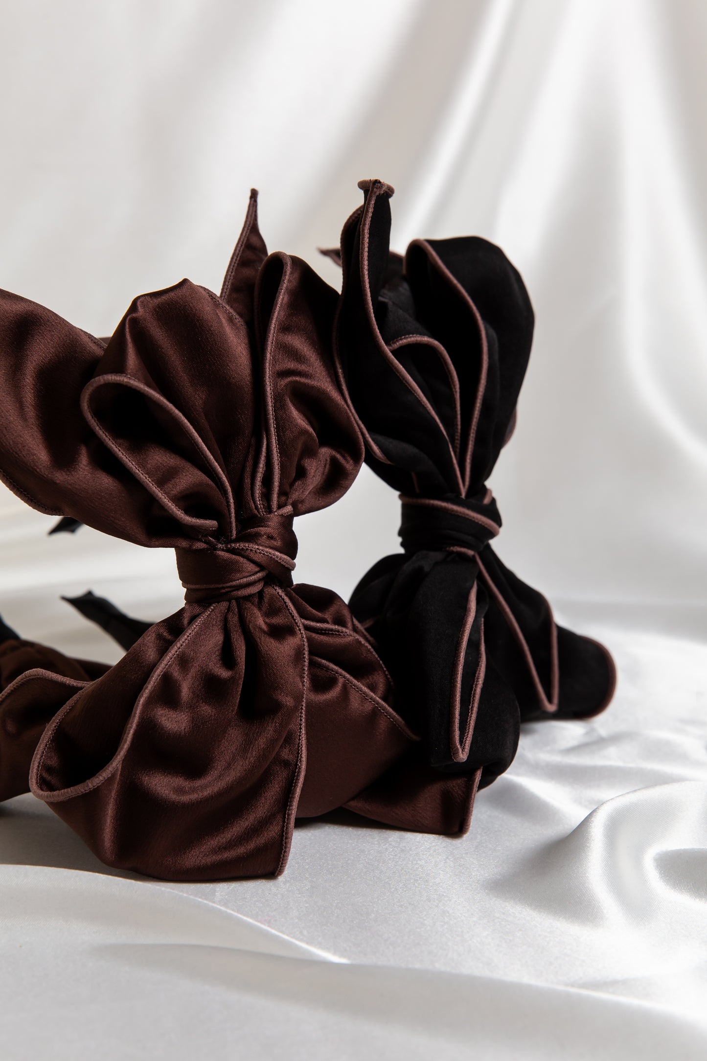 Beau Wired Bow Headband In Dark Chocolate Brown & Chocolate Brown