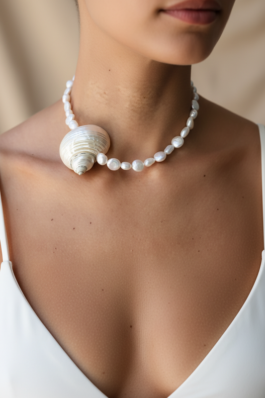 Estelle Mother of Pearl Single Shell Choker