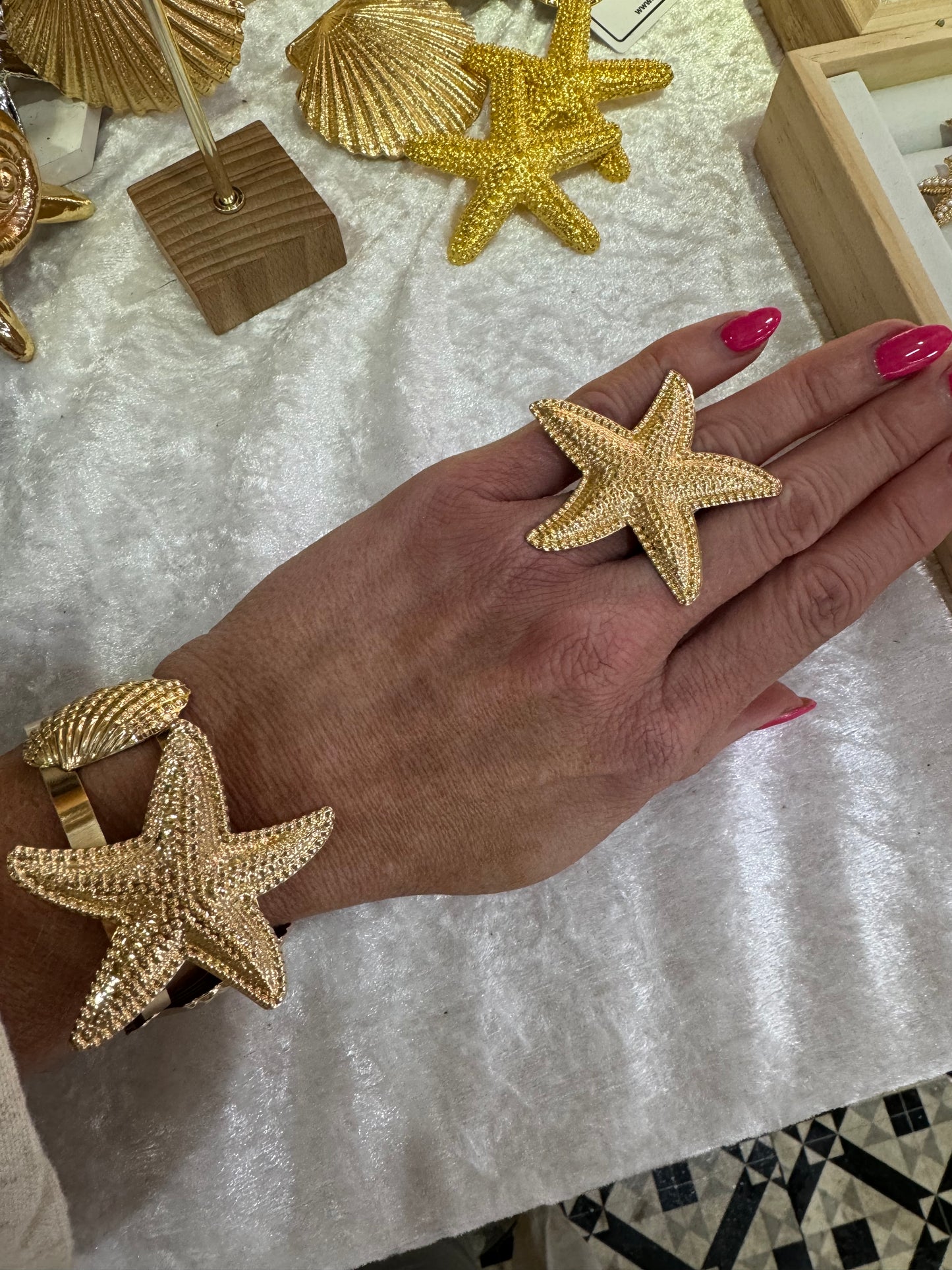 Sally starfish Cuff & Ring Set