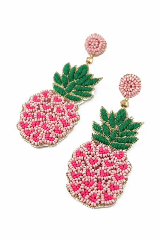 Penelope Pineapple Earrings In Pink