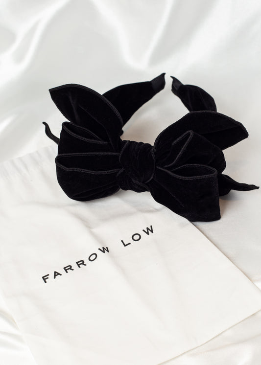 Luxe Chunky Velvet BEAU  bow wired headband 🖤