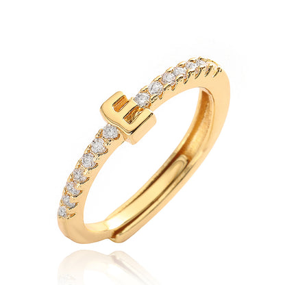 Dainty Shimmer Initial Ring