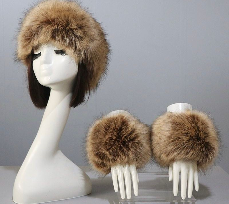 Russian Fur Headband & Fur Cuff Sets in 12 Colours