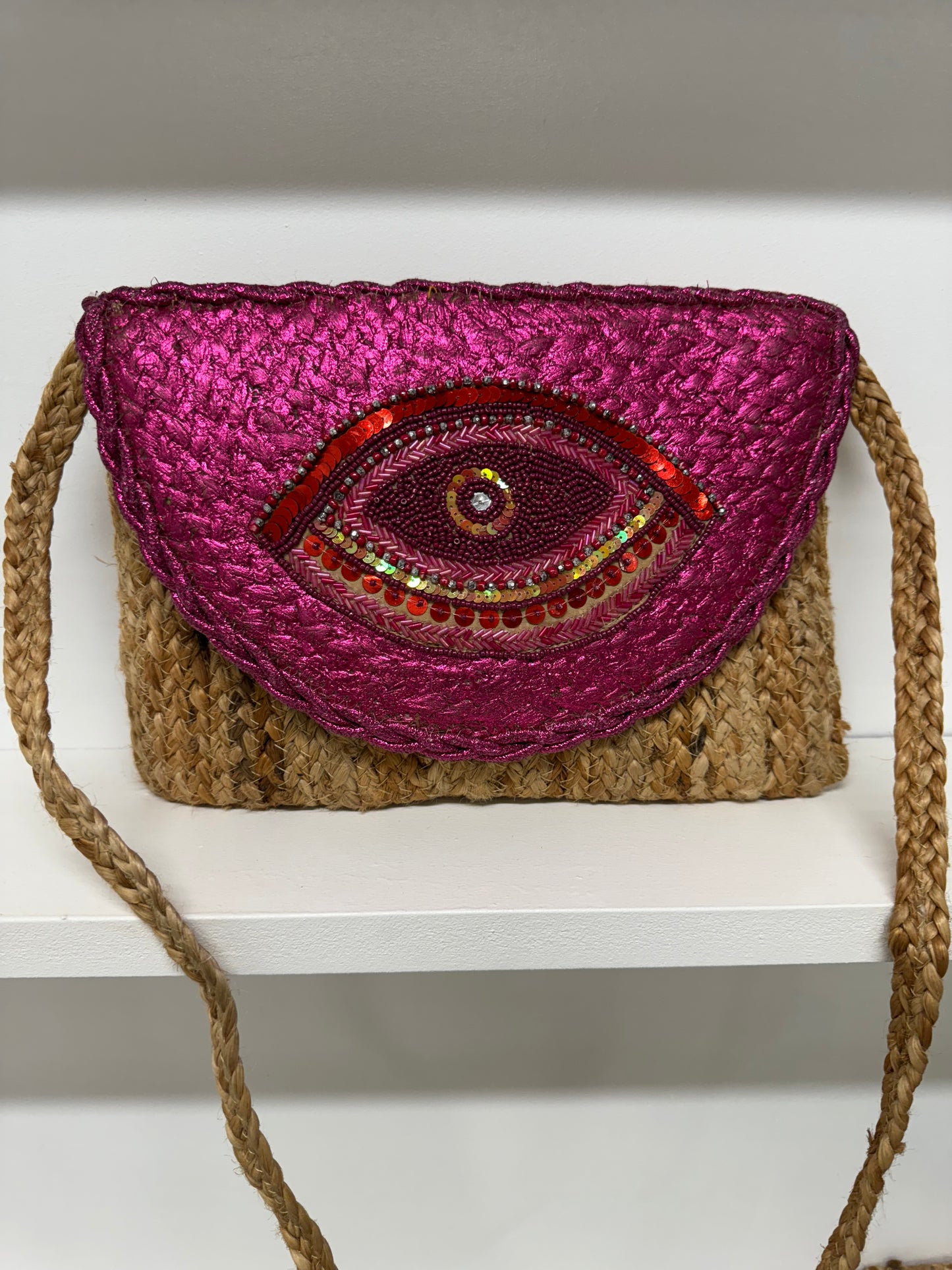 Lucky Eye Raffia Bags