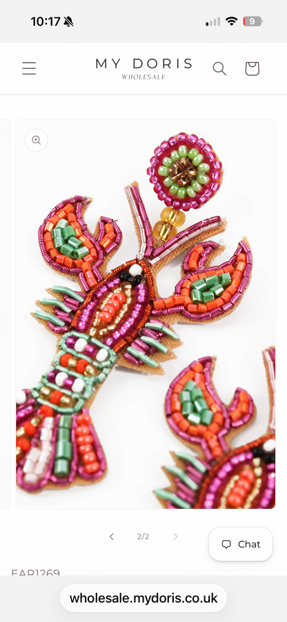 Rainbow Lobster Earrings