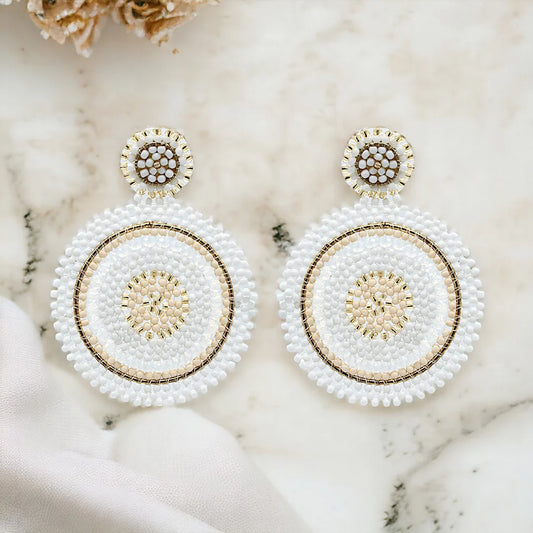 Beaded Circle Earrings