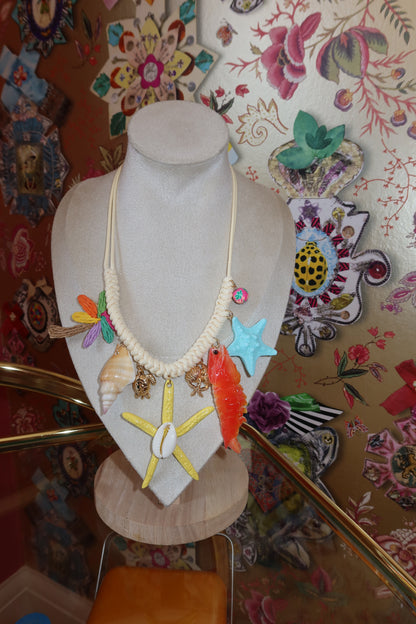 Tropical Vibes Raffia  Necklace