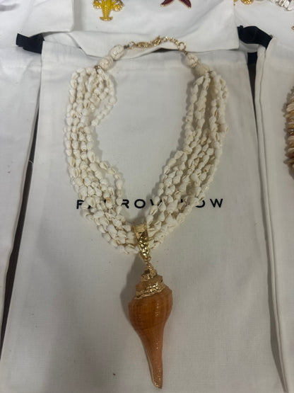 Cone Shell Multi Strand Layered Necklace - available in 2 colour ways