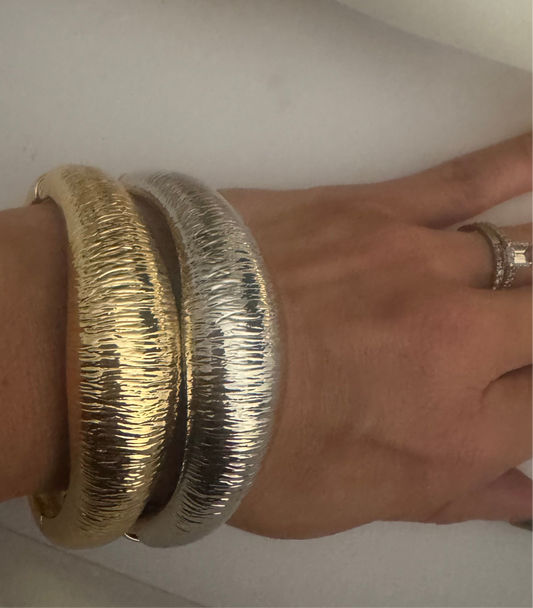 The Textured Cuff In Gold & Silver