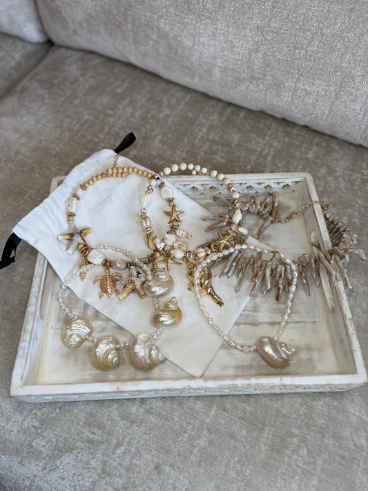 Natural Coral Embrace Necklace & Earring Set