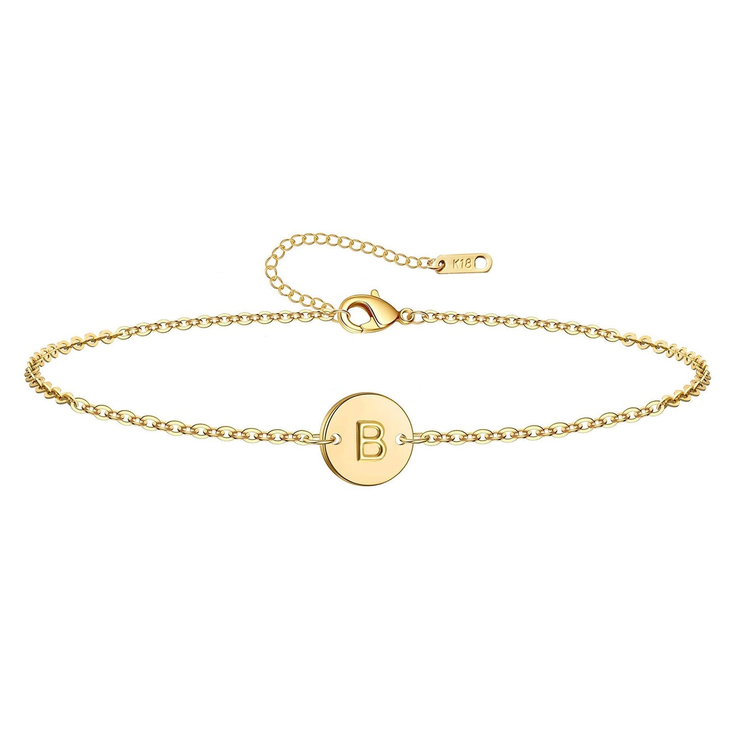 Dainty Disc Initial Bracelet