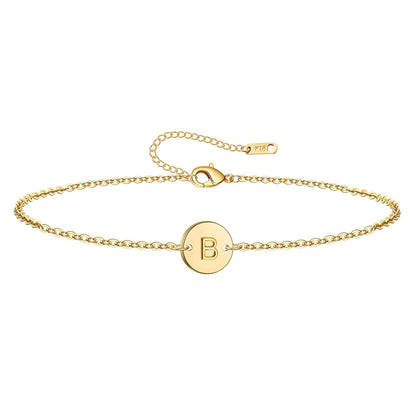 Dainty Disc Initial Bracelet