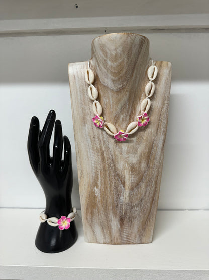 Moana Shell & Flower Choker & Anklet/Bracelet Set