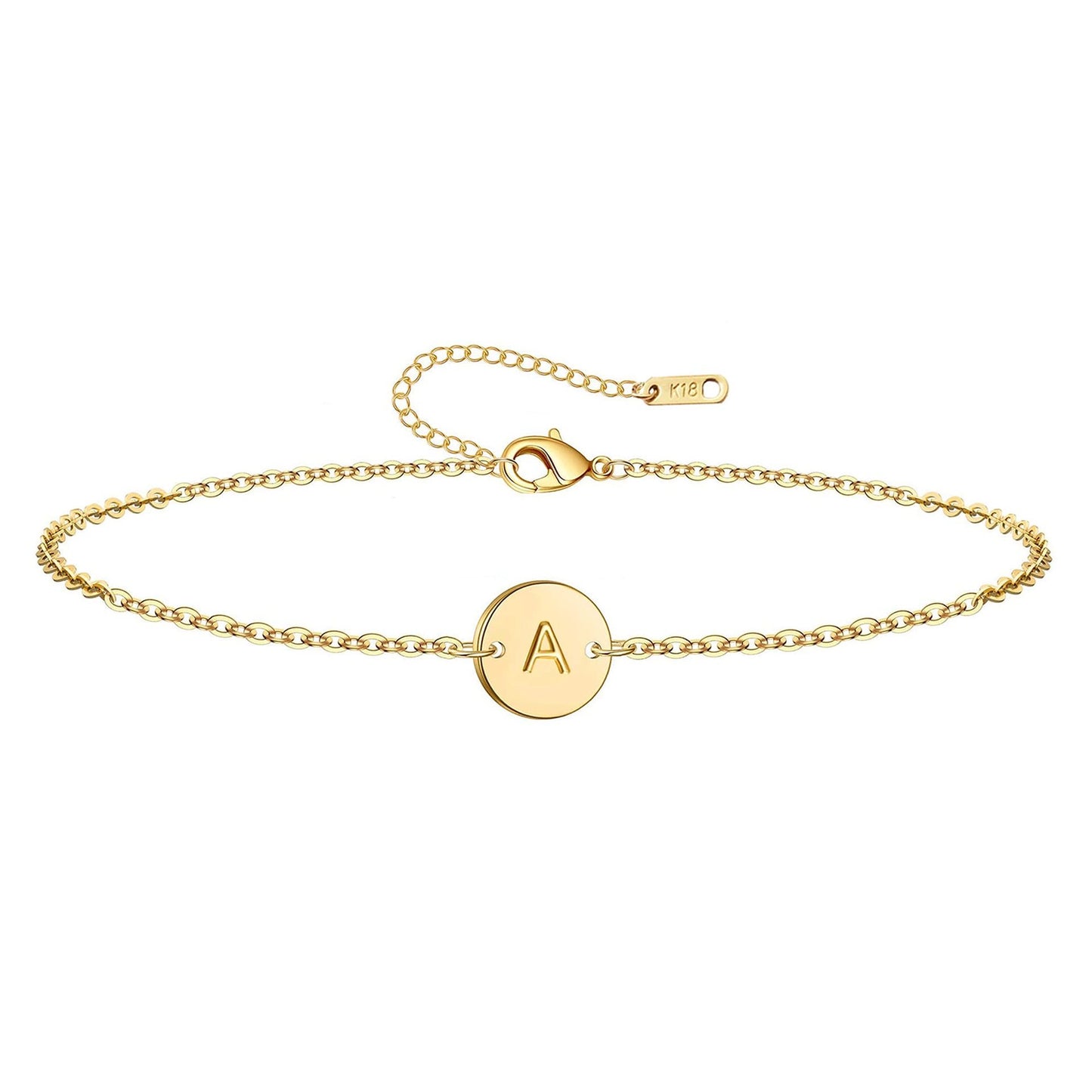 Dainty Disc Initial Bracelet