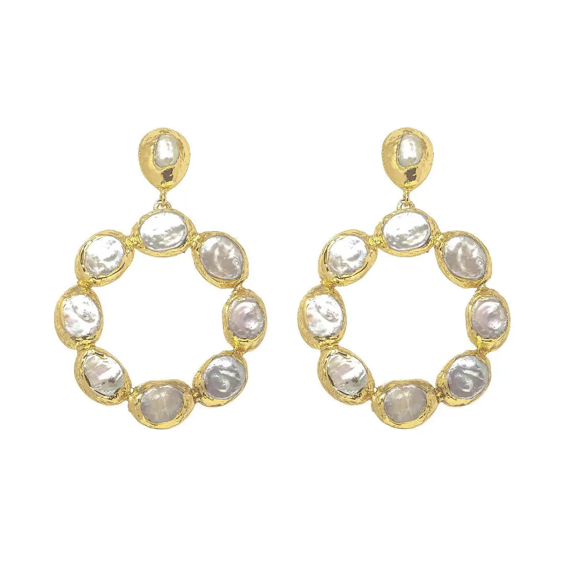 Asiana Wanda Labrodite & Gold Earrings