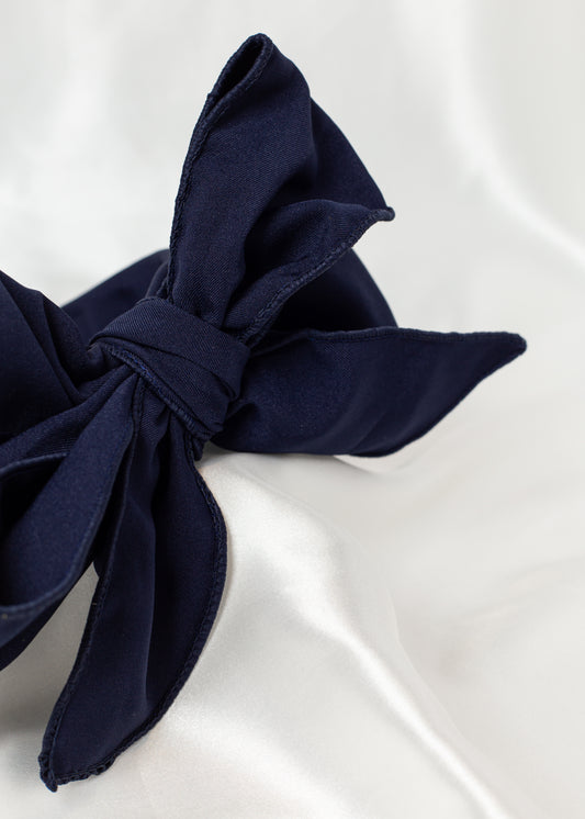 Beau Wired Headband in Navy Blue