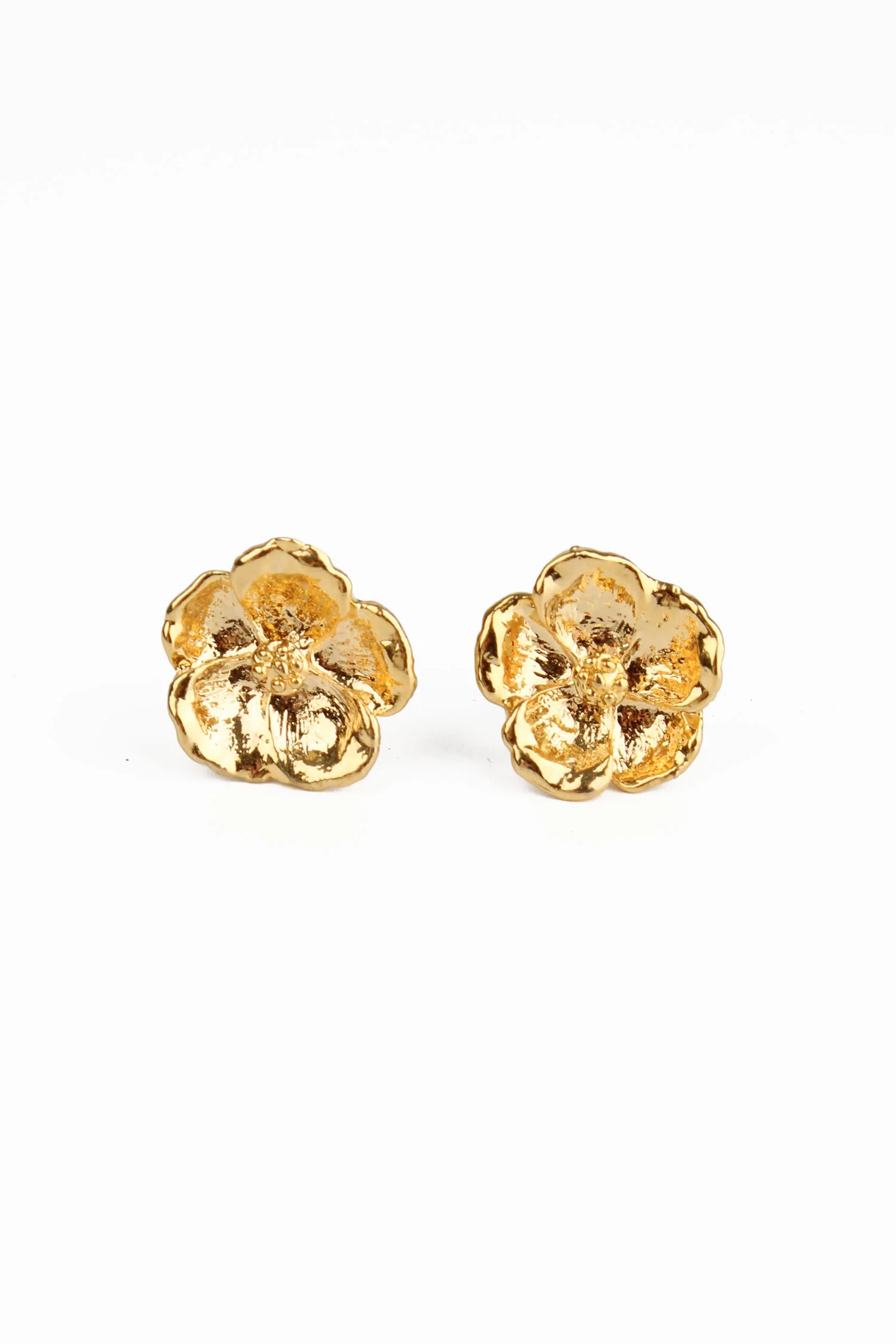 Gold Flower Stud Earrings