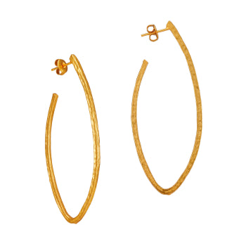 Elongated Hoop Earrings - Vienna Gold Collection