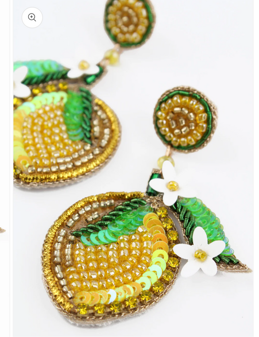 Amalfi Lemon Beaded Earrings