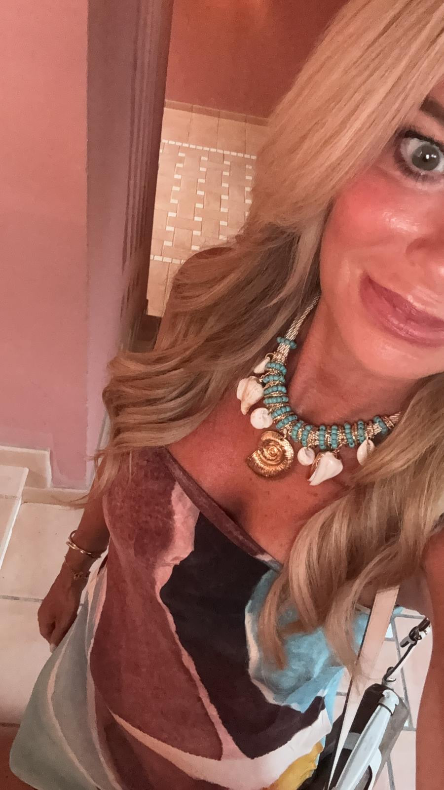Aurura Turquoise Shell Charm Necklace