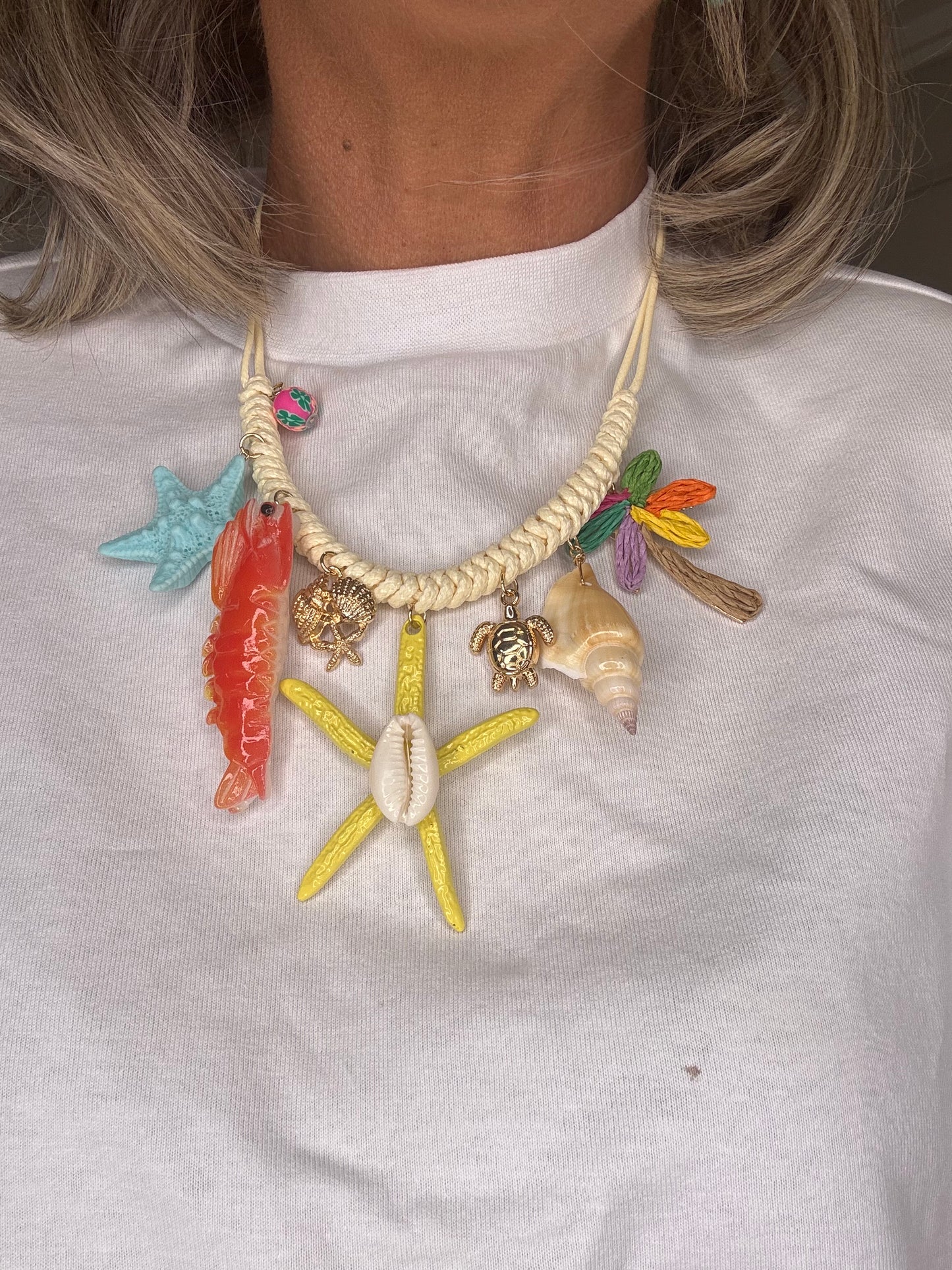 Tropical Vibes Raffia  Necklace
