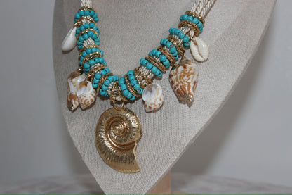 Aurura Turquoise Shell Charm Necklace