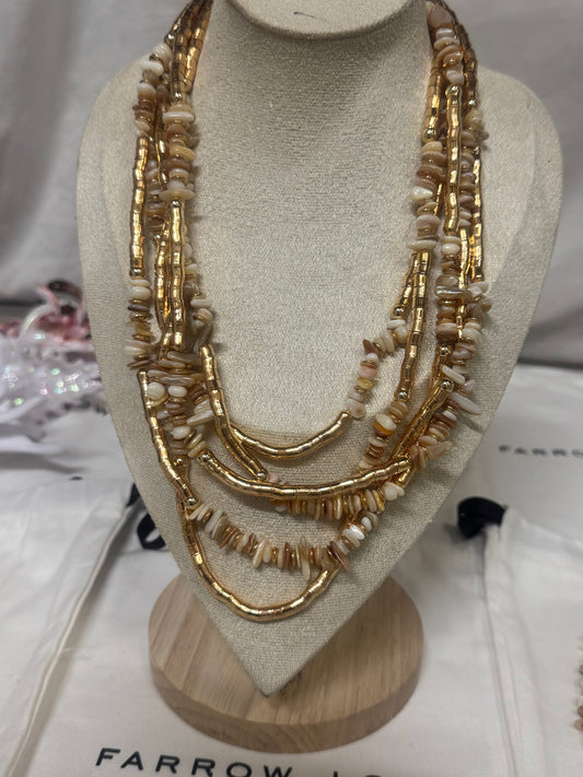 Metallic Coral Wave Necklace