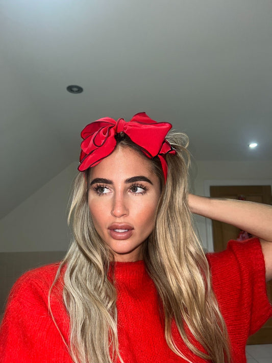 Beau Wired Headband in Emerald Red & Burgundy