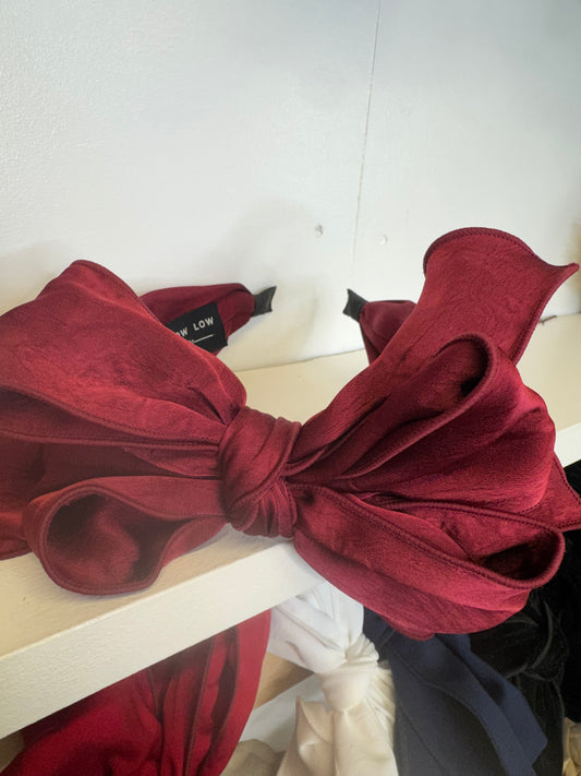 Beau Wired Headband in Red & Burgundy