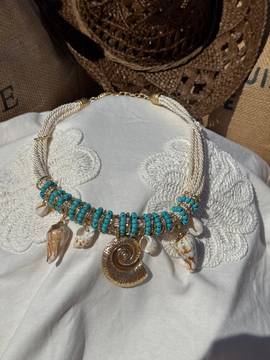 Aurura Turquoise Shell Charm Necklace