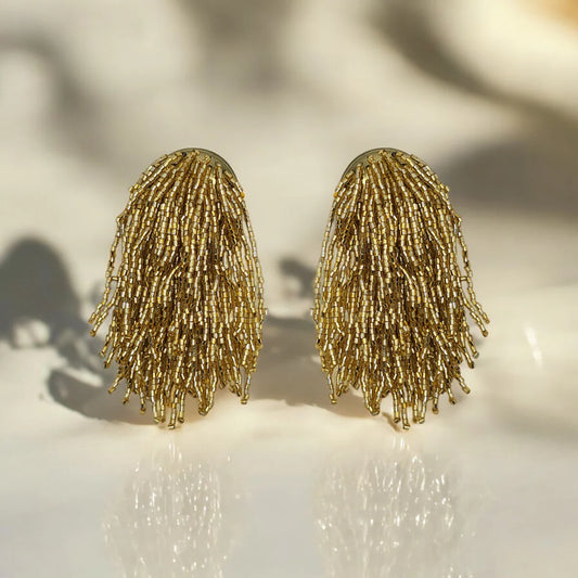 Show Stopper Drape Statement Earrings in Gold