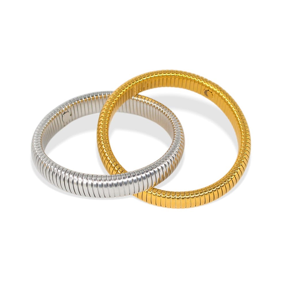 Luxe Gold & Silver Mixed Twisted Bracelets Double Layered