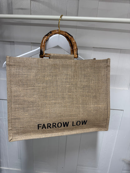 Left My Birkin At Home Canvas Tote Bag with Bamboo Handles