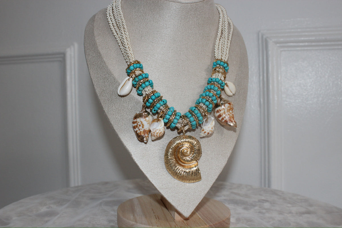 Aurura Turquoise Shell Charm Necklace
