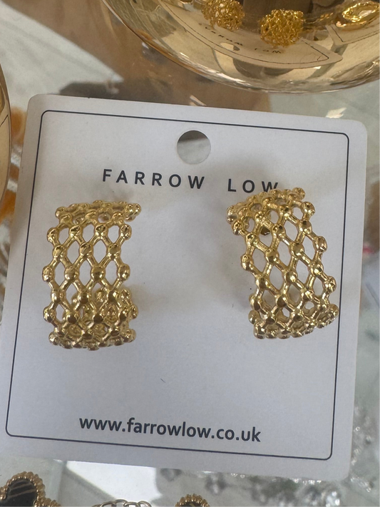 Golden Mesh Hoop Earrings