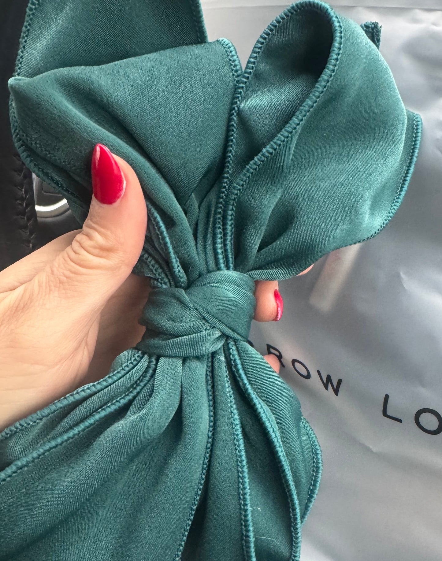 Beau Wired Headband in Emerald Red & Burgundy