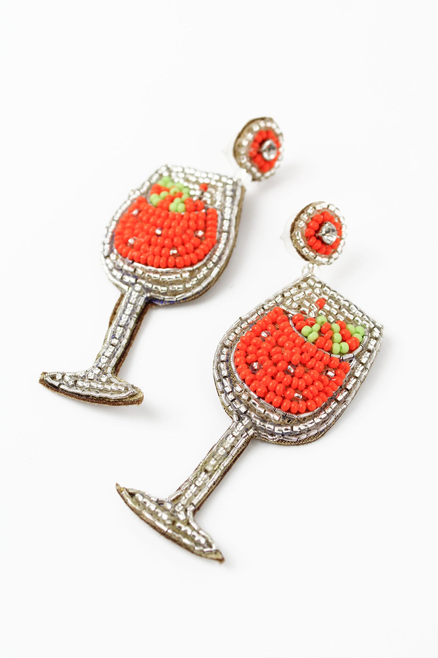 Aperol Spritz Beaded Earrings